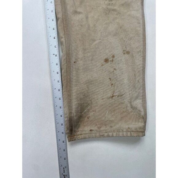 VINTAGE Carhartt Duck Canvas Carpenter Pants Men 32 X 28 Beige Tag Size 34 x 30 - Picture 10 of 10